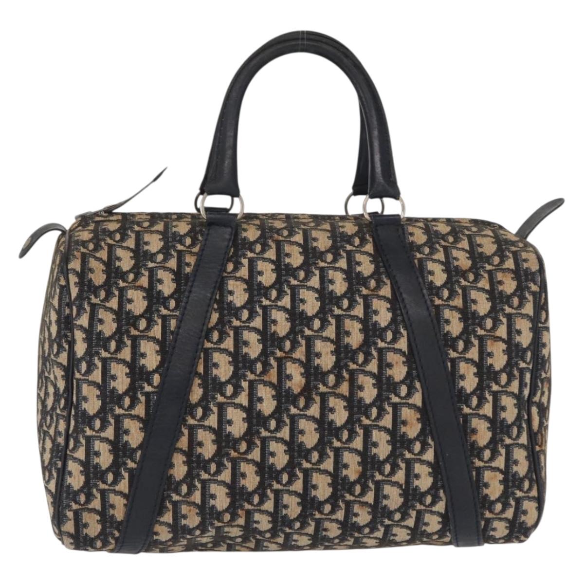 Trotter Canvas Boston Bag Navy Silver