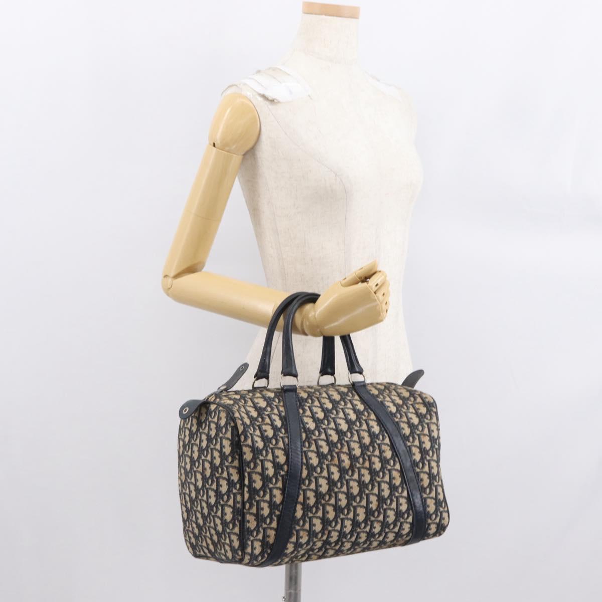 Trotter Canvas Boston Bag Navy Silver