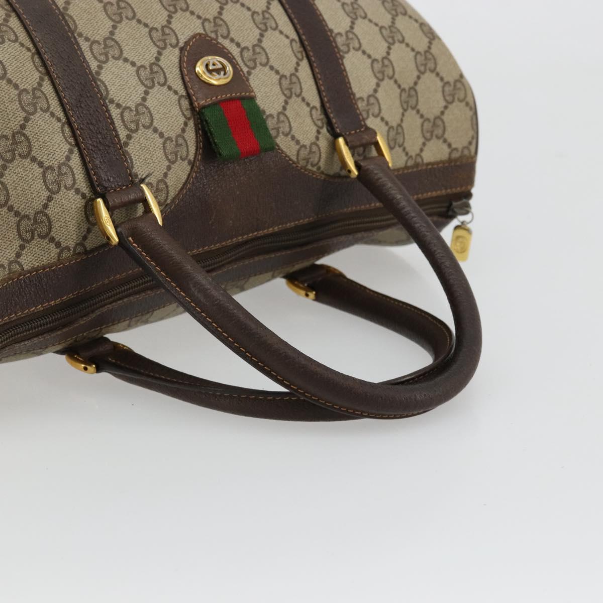 GG Supreme Web Sherry Line Hand Bag PVC Beige Gold
