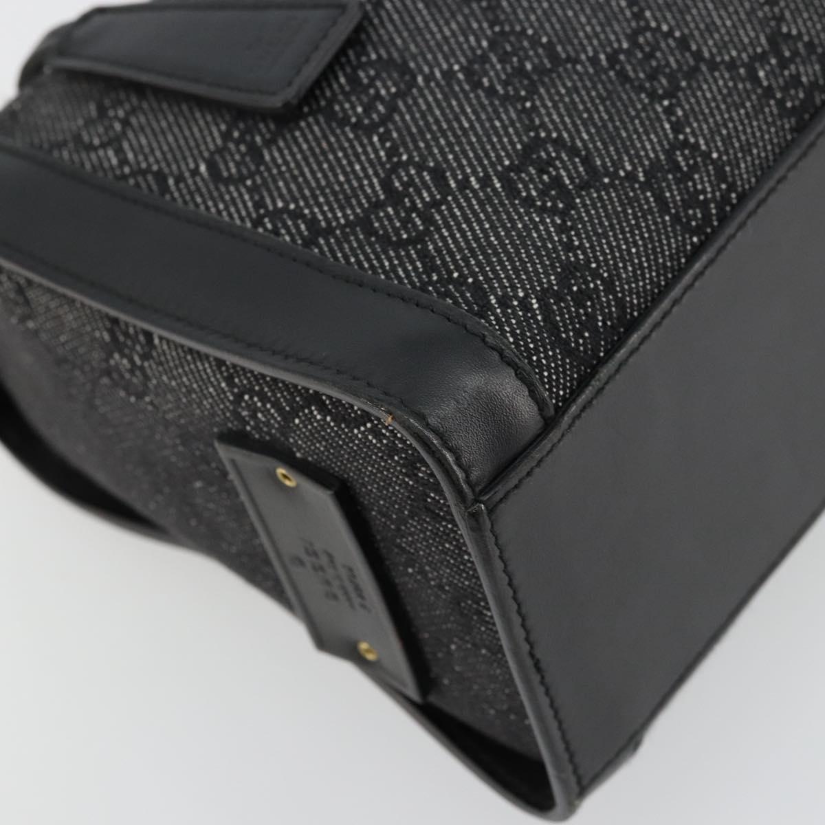 GG Canvas Shoulder Bag Black Gold