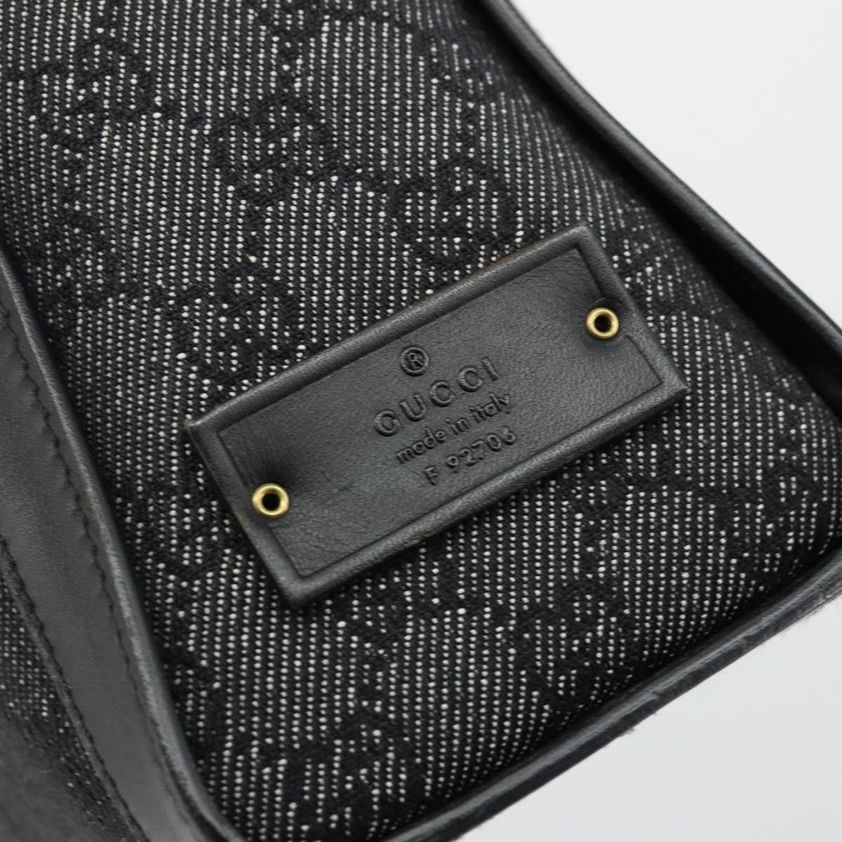 GG Canvas Shoulder Bag Black Gold