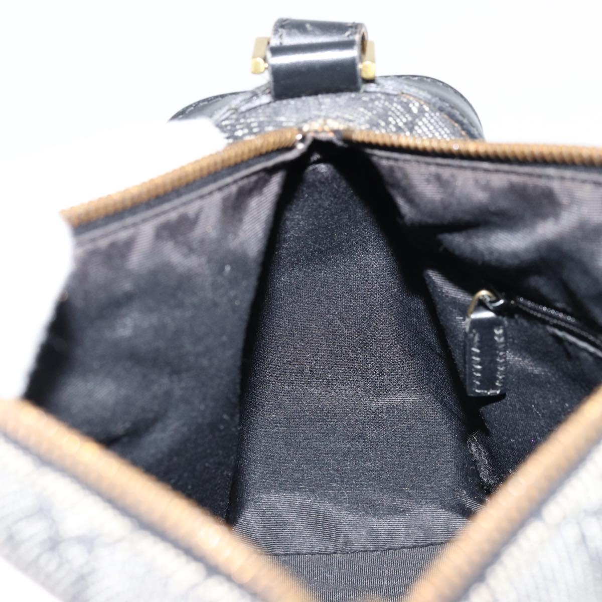 GG Canvas Shoulder Bag Black Gold