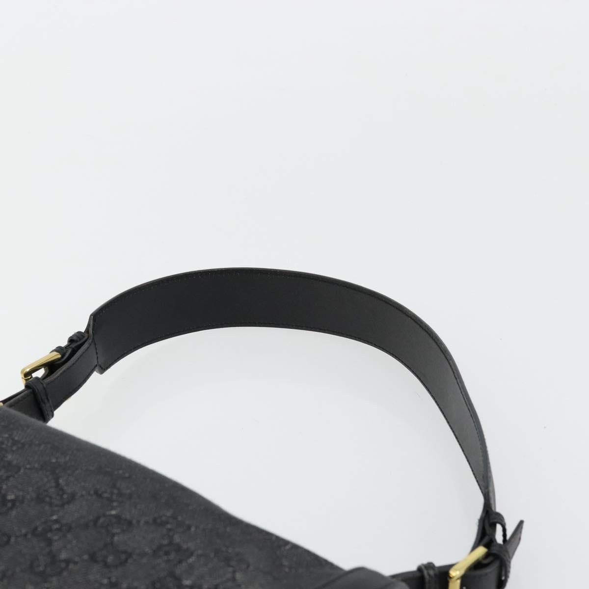 GG Canvas Shoulder Bag Black Gold