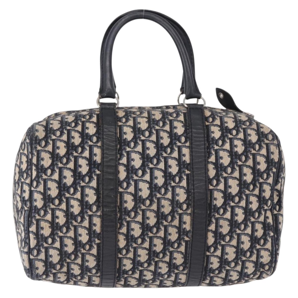 Trotter Canvas Boston Bag Navy Silver