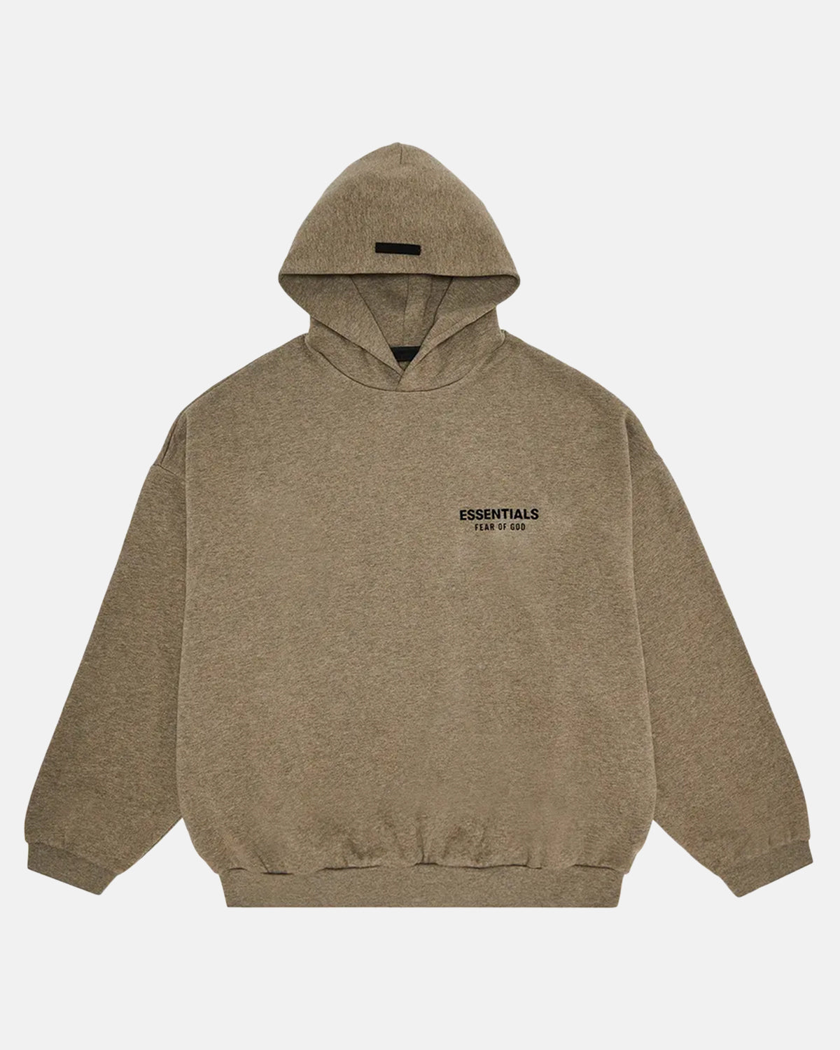 Essentials "Heather Oatmeal" applikoitu huppari (FW20)
