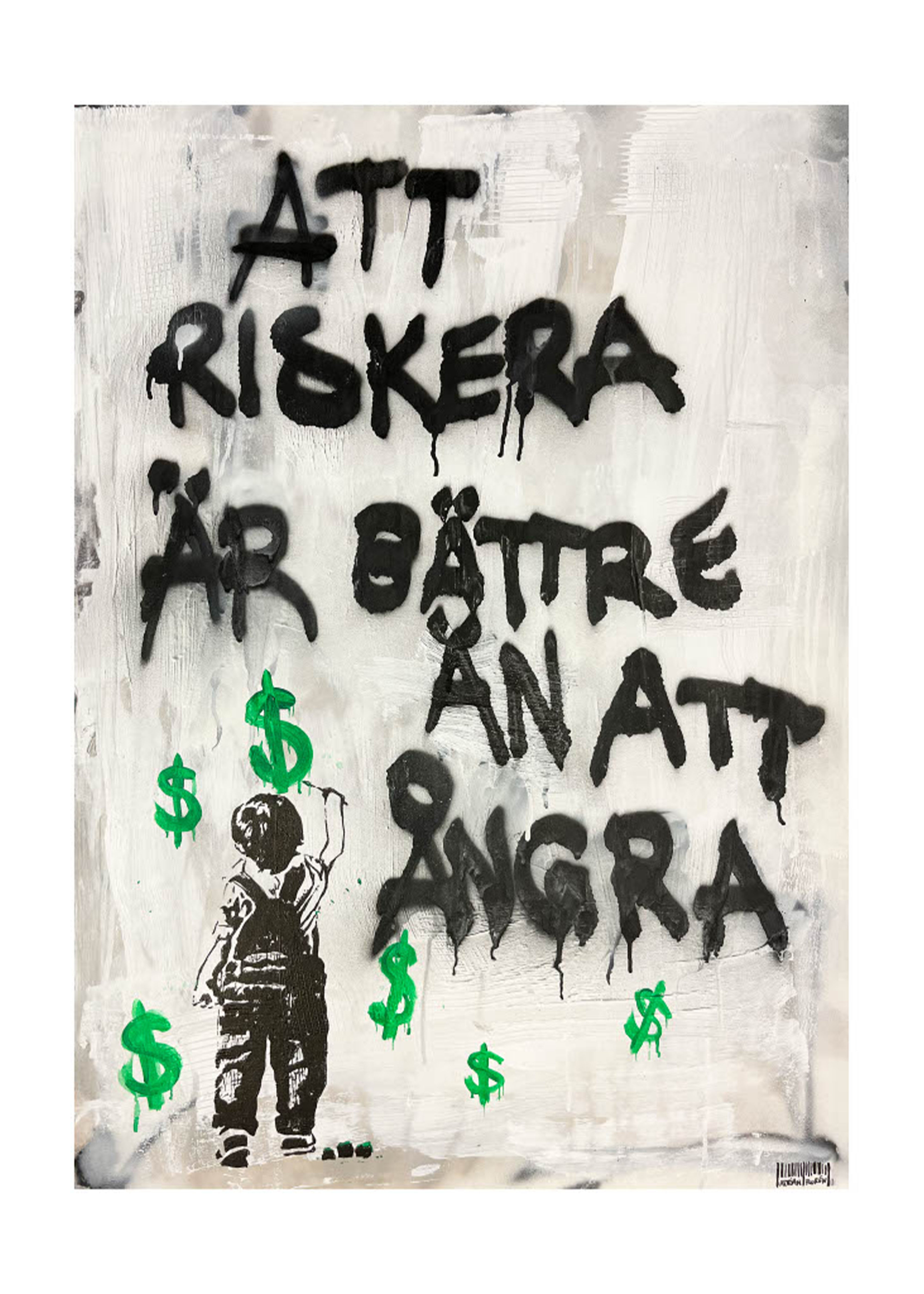 Handla Adrian Florén "Att riskera är bättre än att ångra" Poster online | Smidigt och enkelt på nätet - Merchsweden |