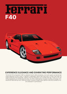 Handla Kanva "Ferrari F40" Poster online | Smidigt och enkelt på nätet - Merchsweden |