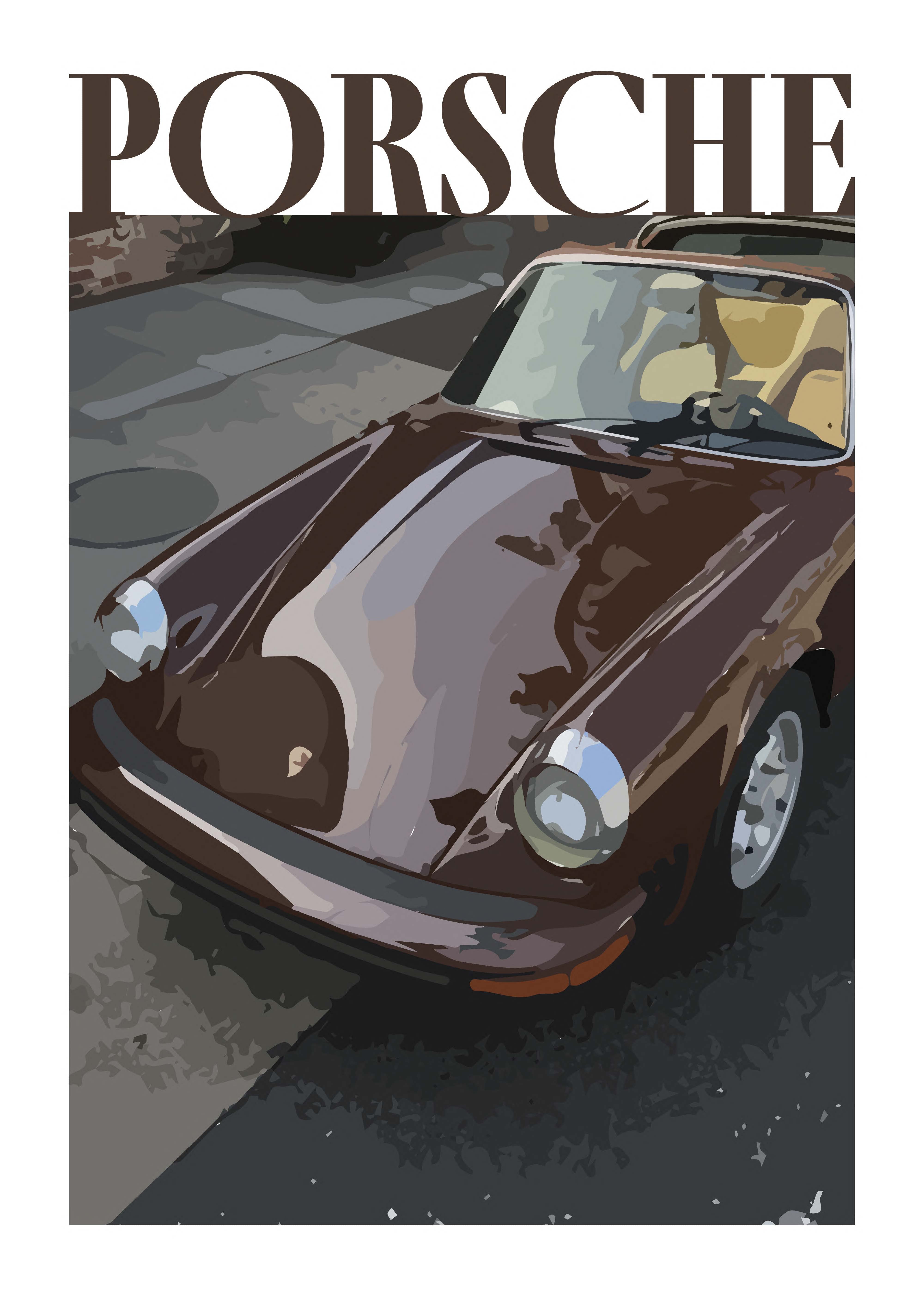 Handla Kanva "Old School Porsche No.2" Poster online | Smidigt och enkelt på nätet - Merchsweden |