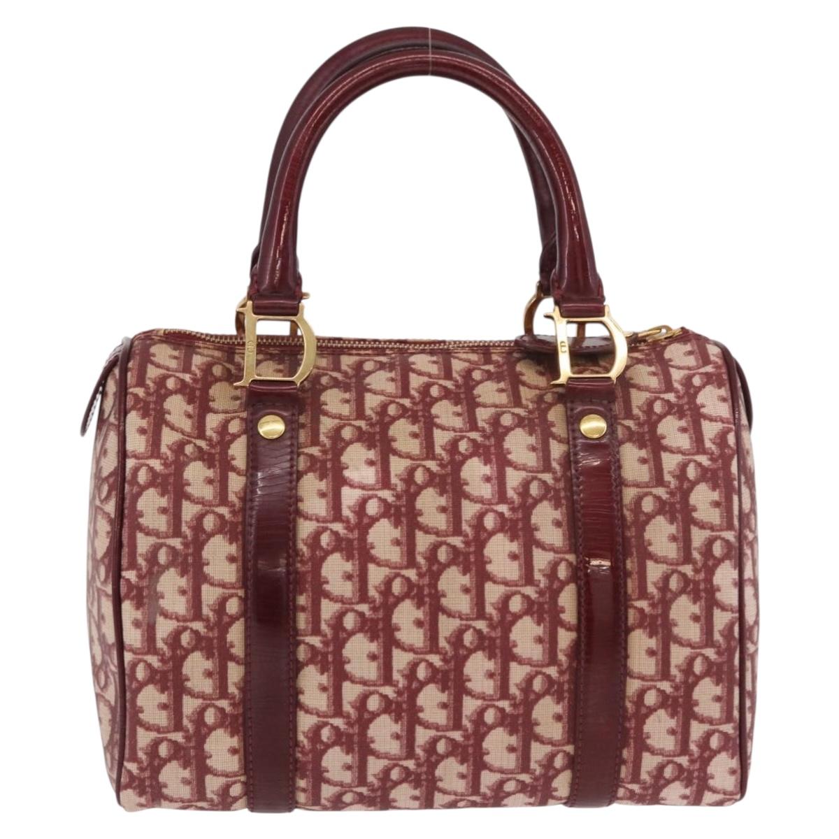 Trotter Canvas Hand Bag PVC Red Gold