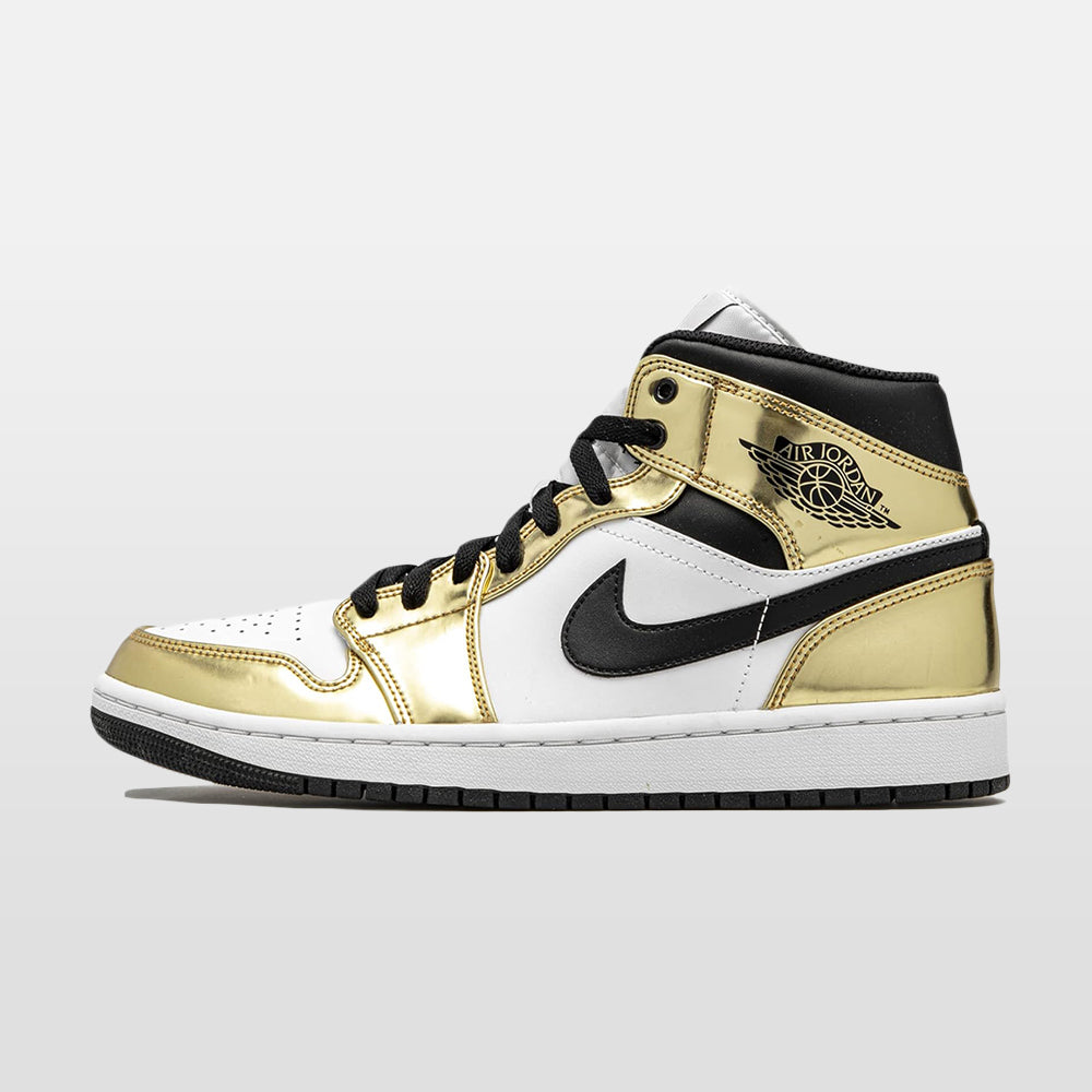 Jordan 1 black white and gold best sale