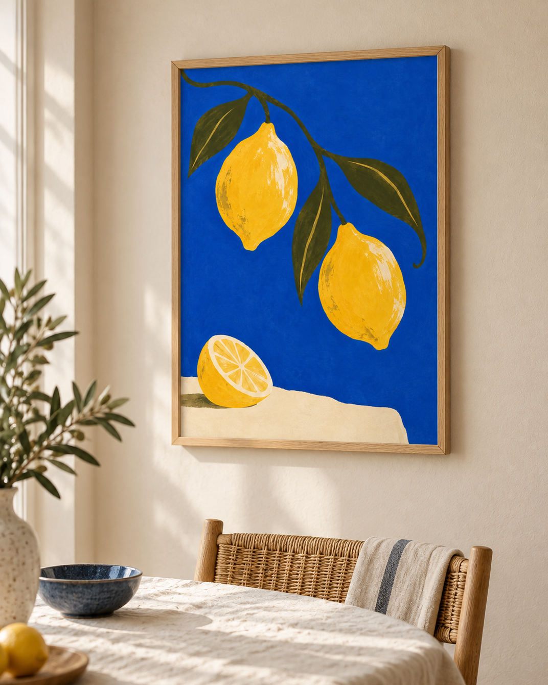 Citronlunden poster från Kanva i ljus matplats med ek ram. Ram säljs separat.