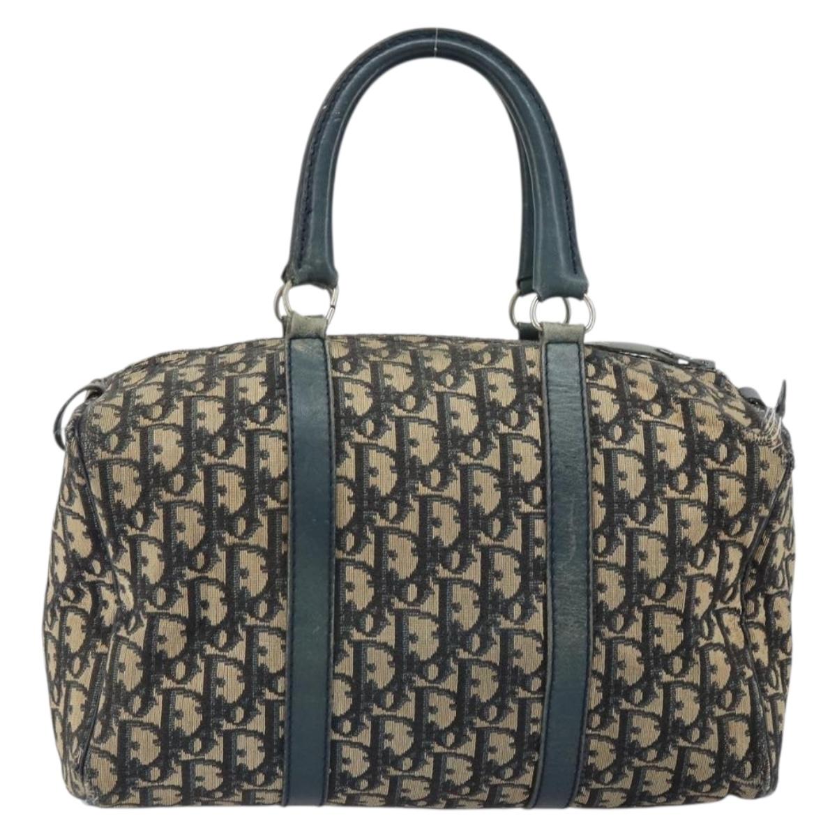 Trotter Canvas Boston Bag Navy Silver