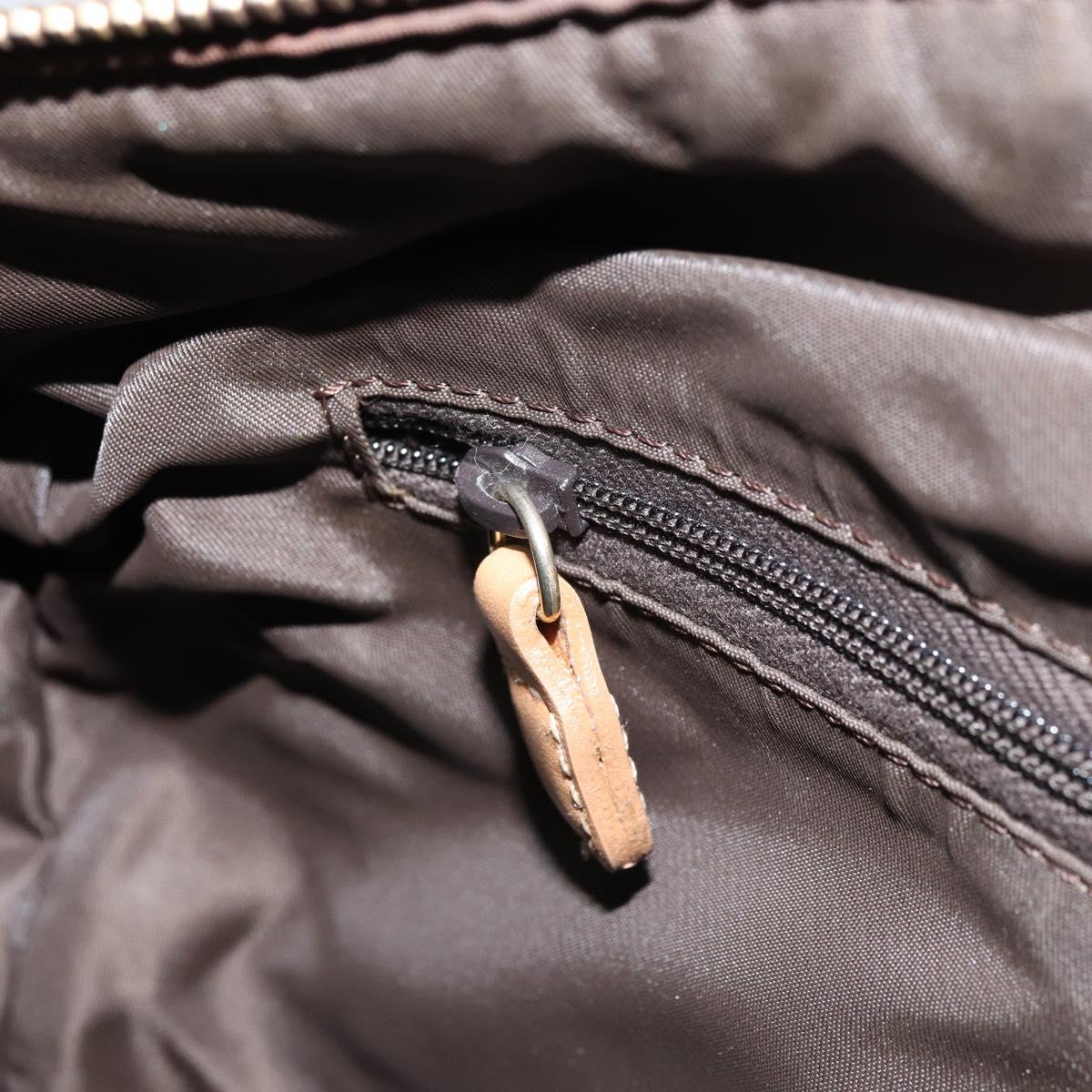 Trotter Canvas Boston Bag Brown Gold