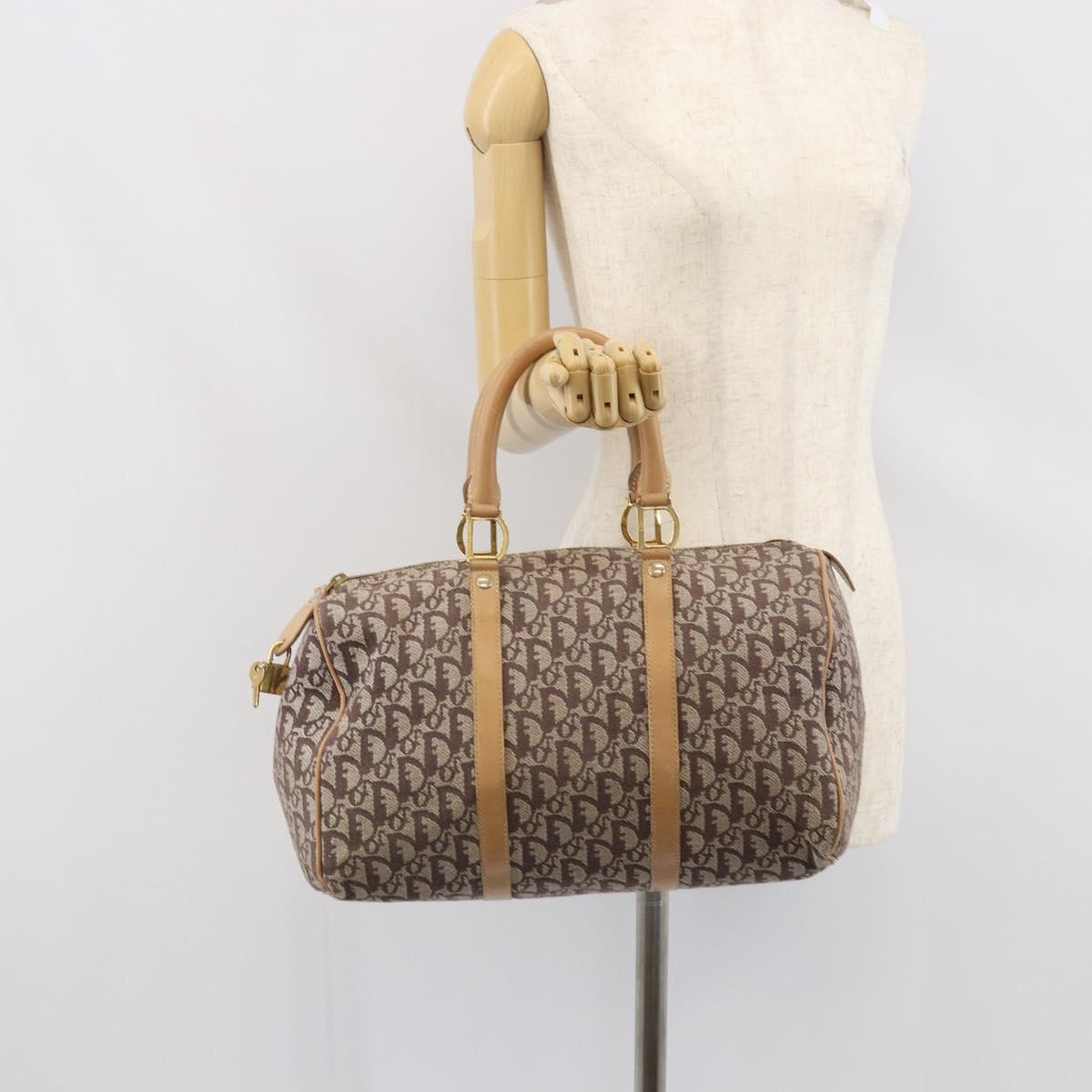 Trotter Canvas Boston Bag Brown Gold