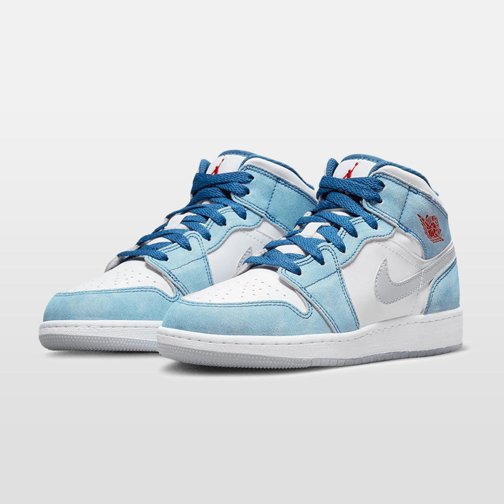Nike Jordan 1 SE "French Blue" Mid (GS) | Trendiga sneakers - Snabb leveranstid | Merchsweden | Jordan 1