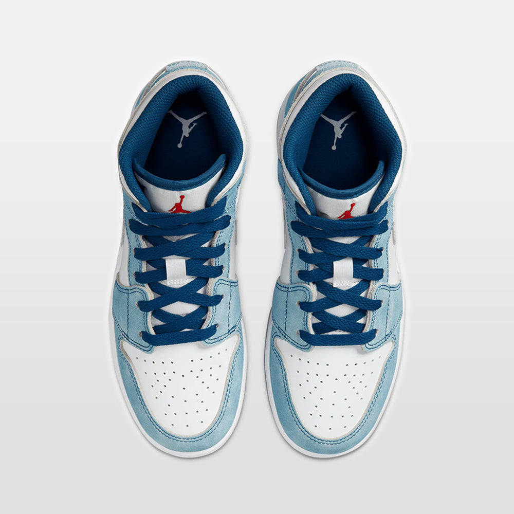 Nike Jordan 1 SE "French Blue" Mid (GS) | Trendiga sneakers - Snabb leveranstid | Merchsweden | Jordan 1