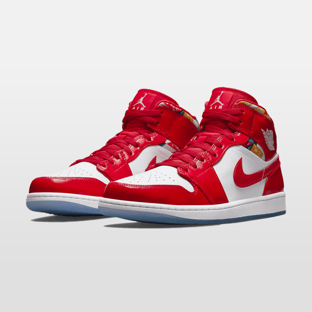 Nike Jordan 1 "Barcelona Sweater Red Patent" Mid | Trendiga sneakers - Snabb leveranstid | Merchsweden | Jordan 1