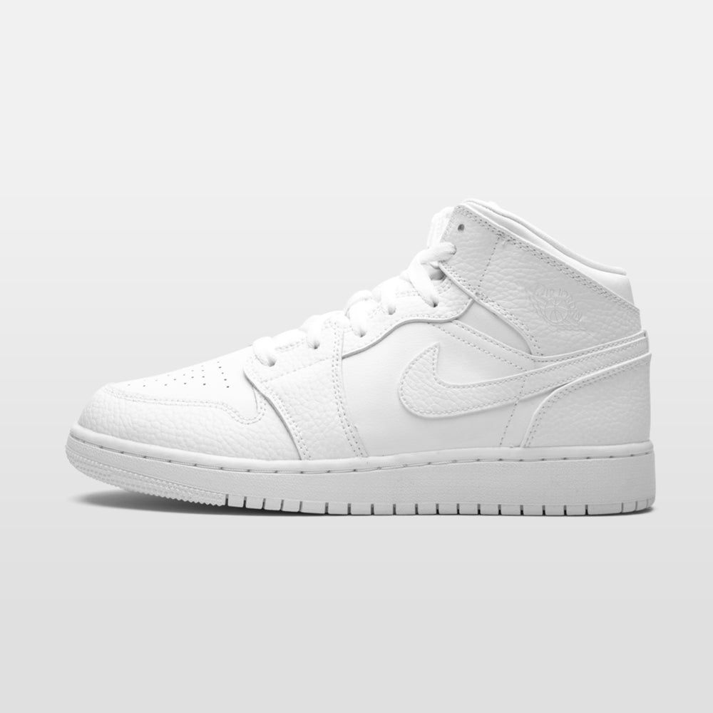Nike Jordan 1 "Triple White" Mid | Trendiga sneakers - Snabb leveranstid | Merchsweden | Jordan 1