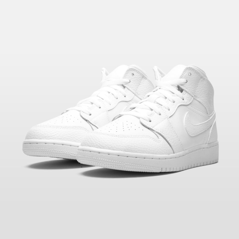 Nike Jordan 1 "Triple White" Mid | Trendiga sneakers - Snabb leveranstid | Merchsweden | Jordan 1