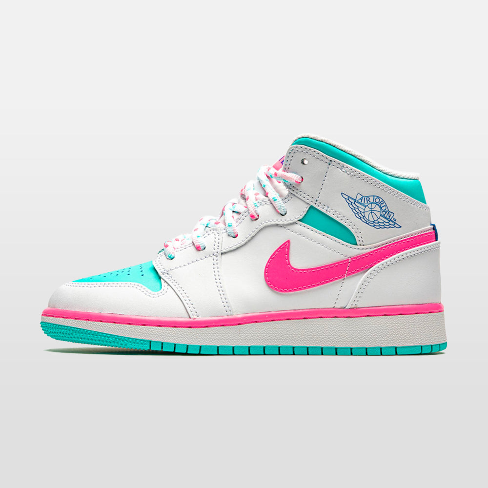 Nike Jordan 1 "White Pink Green Soar" Mid - Jordan 1 | Trendiga kläder & skor - Merchsweden |